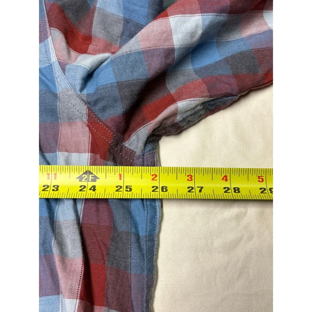The North Face Mens‎ Plaid Long Sleeve Button Up Shirt XXL Red Blue Grey Casual